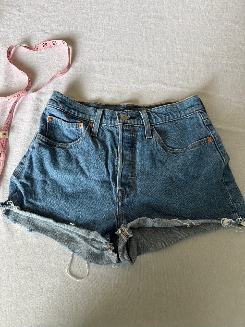 Levi’s Size 27 Denim High-Rise Rolled Hem Women's Shorts - Blue